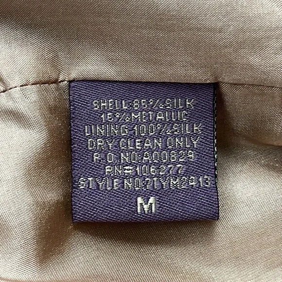 Hale Bob metallic gold halter top with bow tie Sz M - Picture 10 of 13